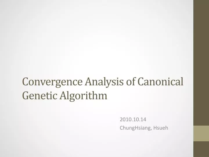 convergence analysis of canonical genetic algorithm