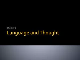 Language and Thought