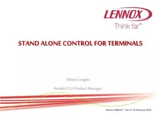STAND ALONE CONTROL FOR TERMINALS