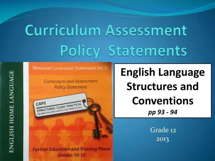 curriculum assessment policy statements