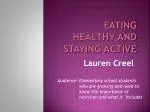 Eating Healthy and Staying Active - slide 1