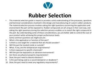 Rubber Selection