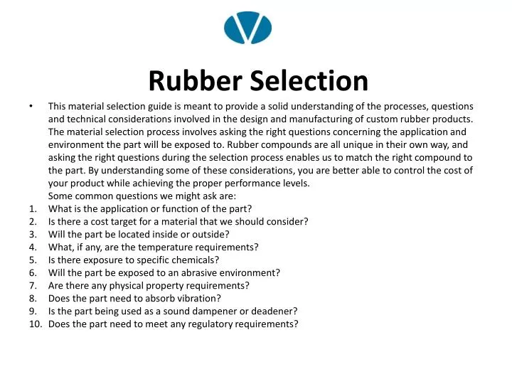 rubber selection