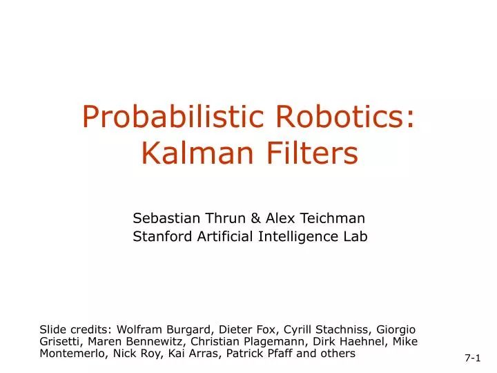 probabilistic robotics kalman filters