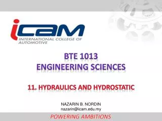 BTE 1013 ENGINEERING SCIENCES