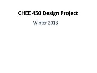 CHEE 450 Design Project