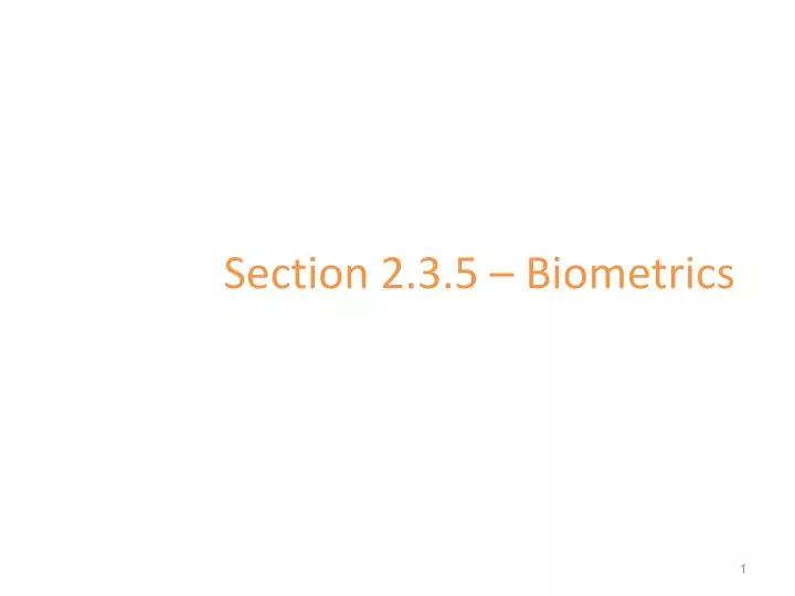 section 2 3 5 biometrics