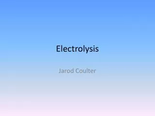 Electrolysis