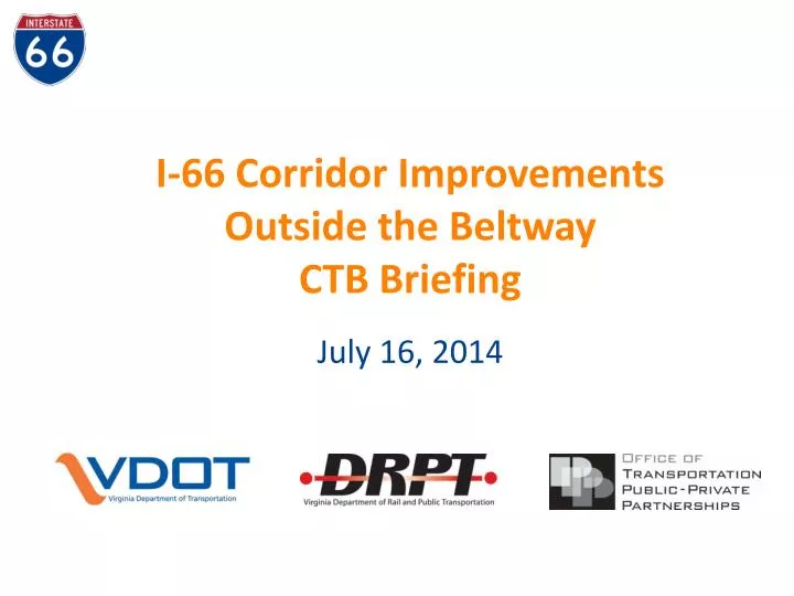 i 66 corridor improvements outside the beltway ctb briefing