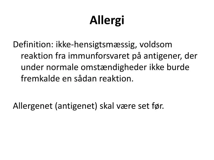 allergi