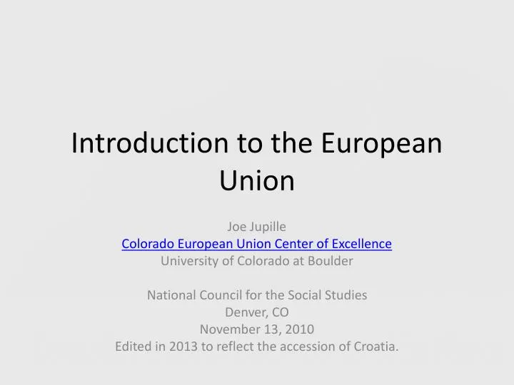introduction to the european union