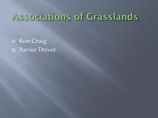 Associations of Grasslands