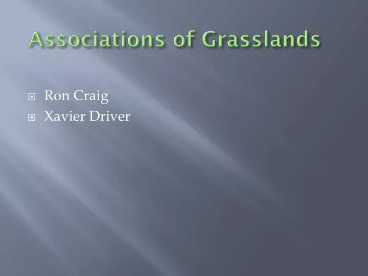 associations of grasslands