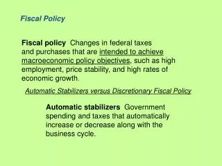 Fiscal Policy