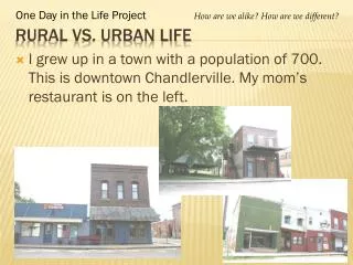 Rural Vs. Urban Life