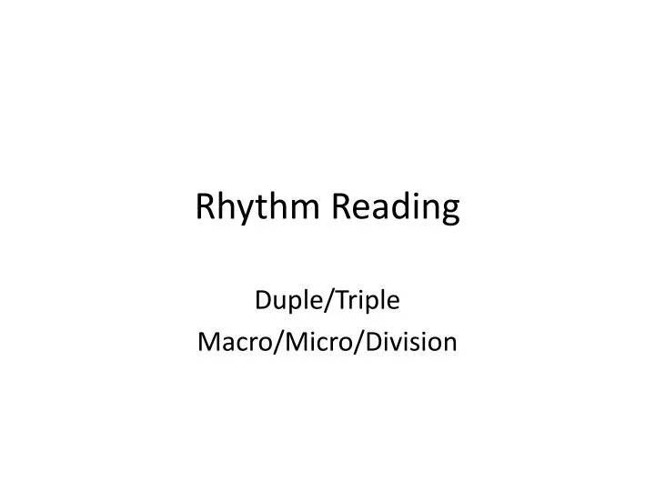 rhythm reading