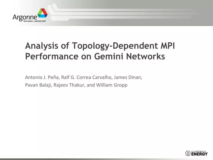 analysis of topology dependent mpi performance on gemini networks