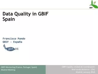 Data Quality in GBIF Spain