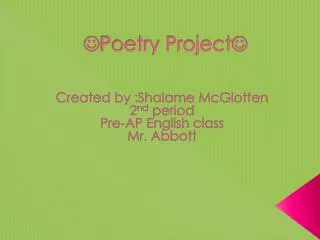 ? Poetry Project ?