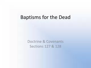 Baptisms for the Dead