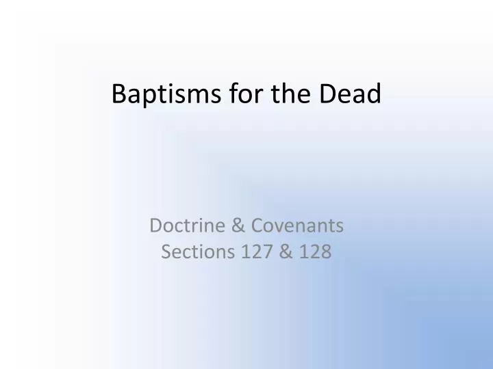 baptisms for the dead