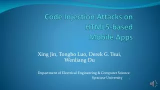 Code Injection Attacks on HTML5-based Mobile Apps
