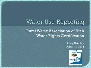 Water Use Reporting