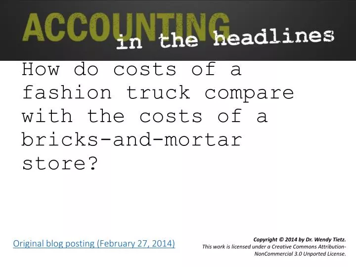 how do costs of a fashion truck compare with the costs of a bricks and mortar store