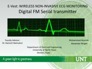 E-Vest : WIRELESS NON-INVASIVE ECG MONITORING Digital FM Serial transmitter