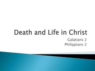 Death and Life in Christ