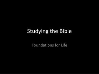 Studying the Bible