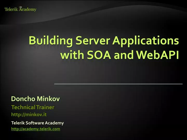 building server applications with soa and webapi