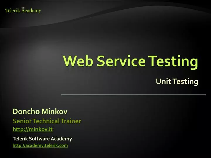 web service testing