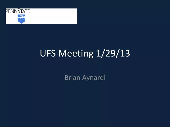 ufs meeting 1 29 13