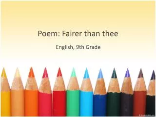 Poem: Fairer than thee