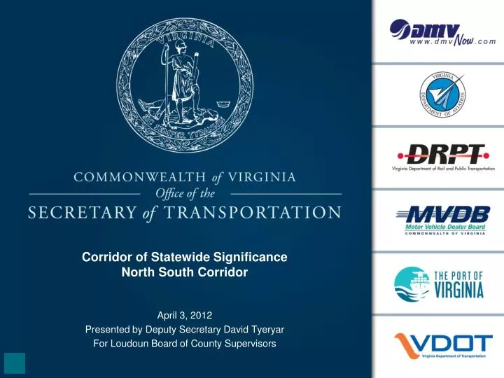 corridor of statewide significance north south corridor