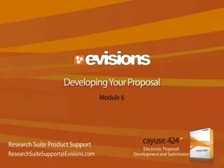 Developing Your Proposal