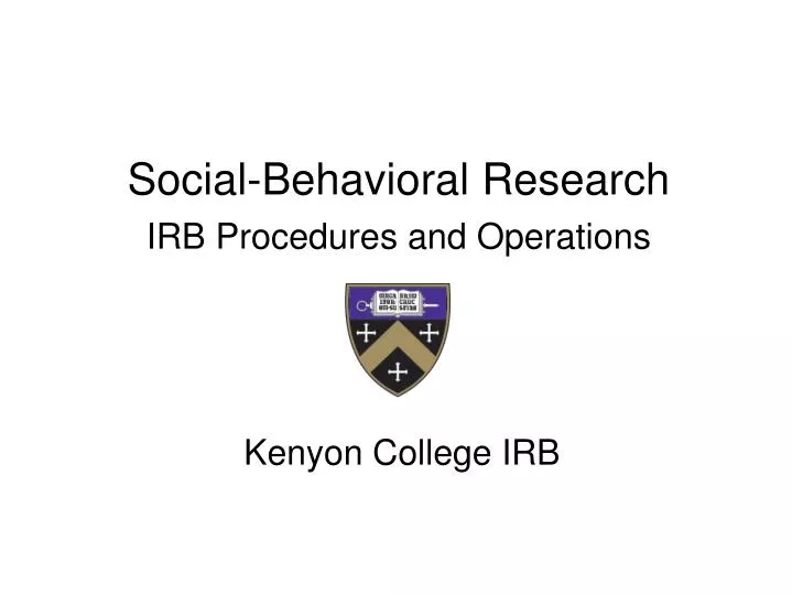 social behavioral research irb procedures and operations