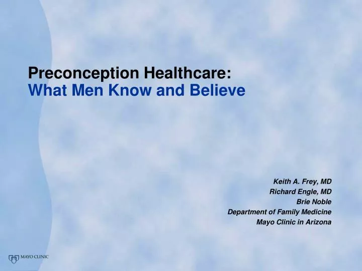 preconception healthcare what men know and believe