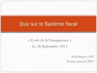 quiz sur le syst me fiscal