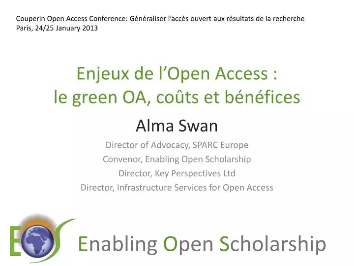 enjeux de l open access le green oa co ts et b n fices
