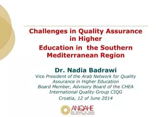 Challenges in Quality Assurance in Higher