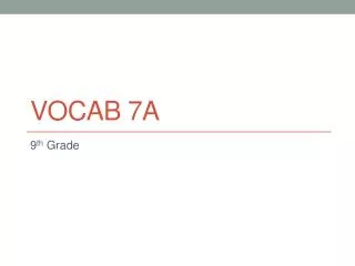 Vocab 7A