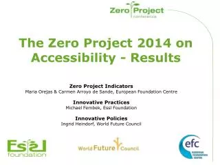 The Zero Project 2014 on Accessibility - Results
