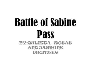 Battle of S abine Pass