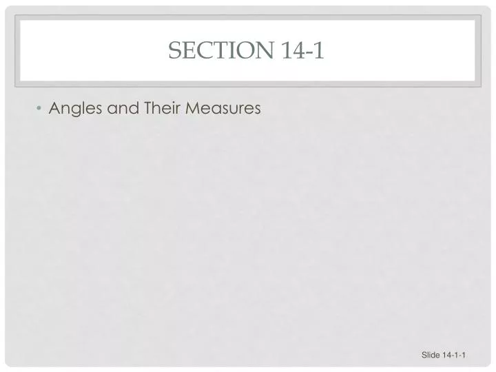 section 14 1