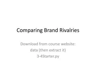 Comparing Brand Rivalries