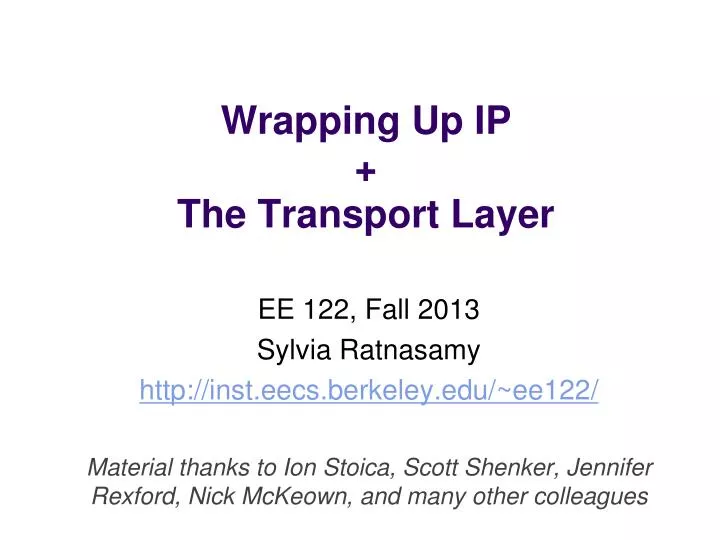 wrapping up ip the transport layer