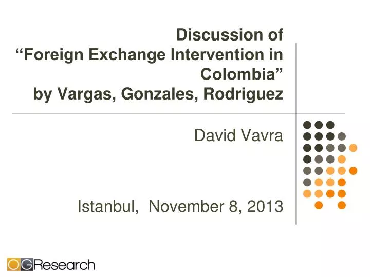 discussion of foreign exchange intervention in colombia by vargas gonzales rodriguez
