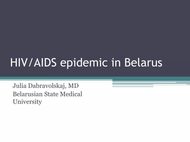 hiv aids epidemic in belarus
